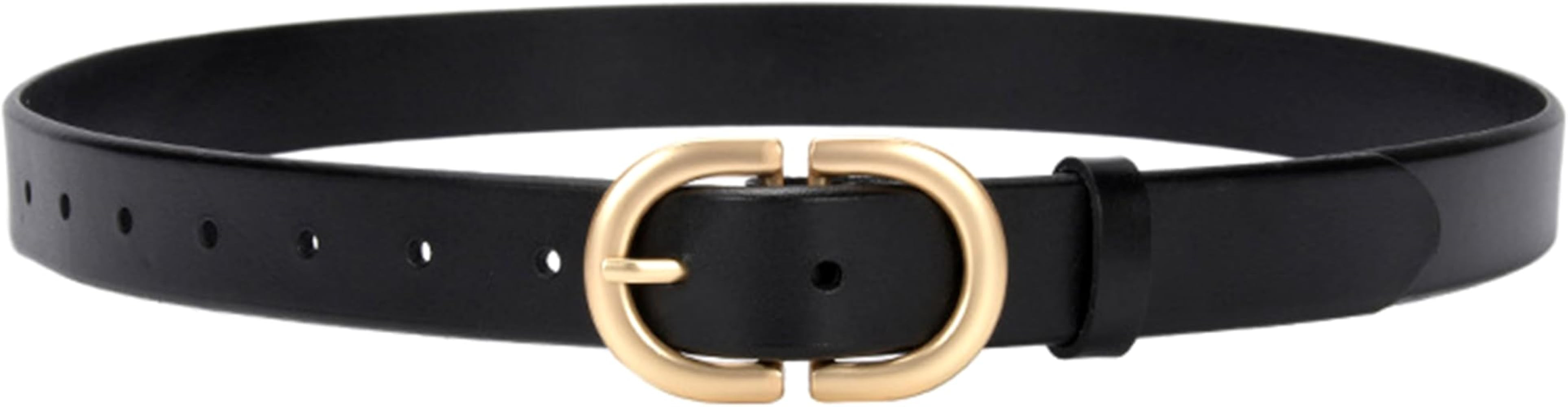 Fashion Women's Solid Color Waist Strap Genuine Leather Ladies Pin Buckle Belts for Pants Jeans D... | Amazon (US)
