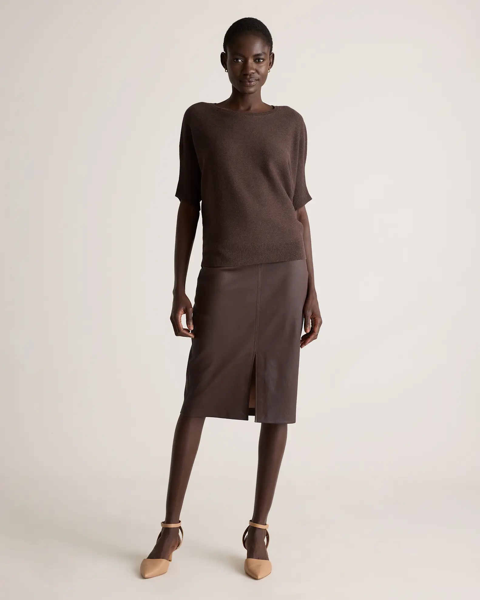 Lightweight Cotton Cashmere Link-Stitch Dolman Sweater | Quince