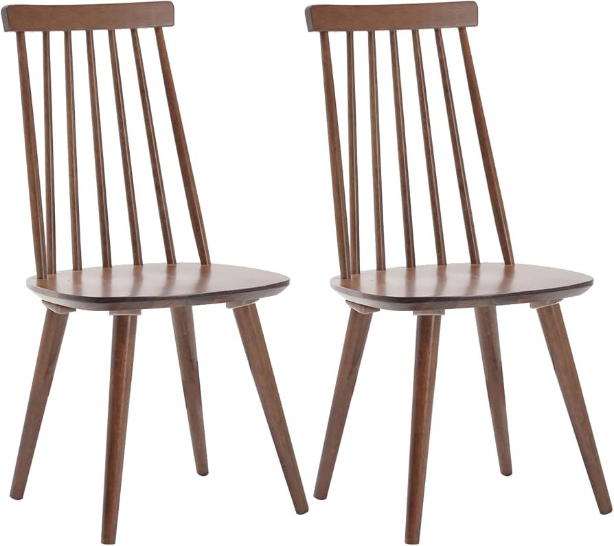 DUHOME Dining Chairs Set of 2 Wood Dining Room Chair Brown Spindle Side Kitchen Room Country Farm... | Amazon (US)