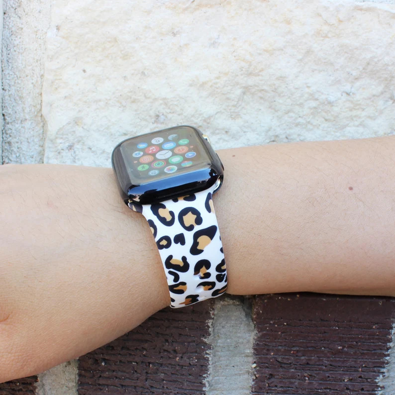 Cheetah Animal Leopard Apple Watch Pattern Silicone Bands Gift | Etsy | Etsy (US)