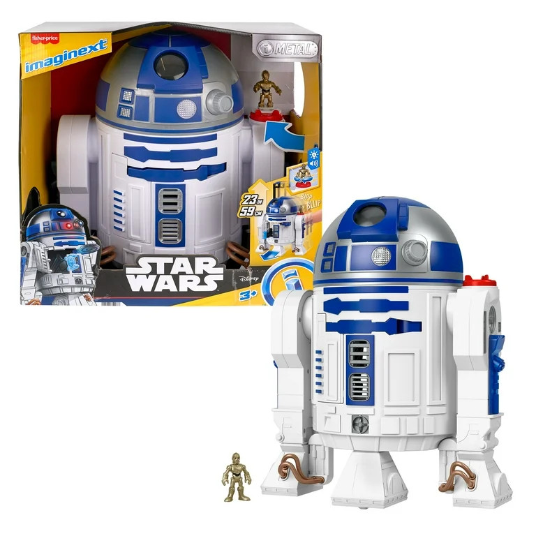 Imaginext STAR WARS R2-D2 Toy with Lights Sounds & C-3PO Diecast Character Key for Kids | Walmart (US)