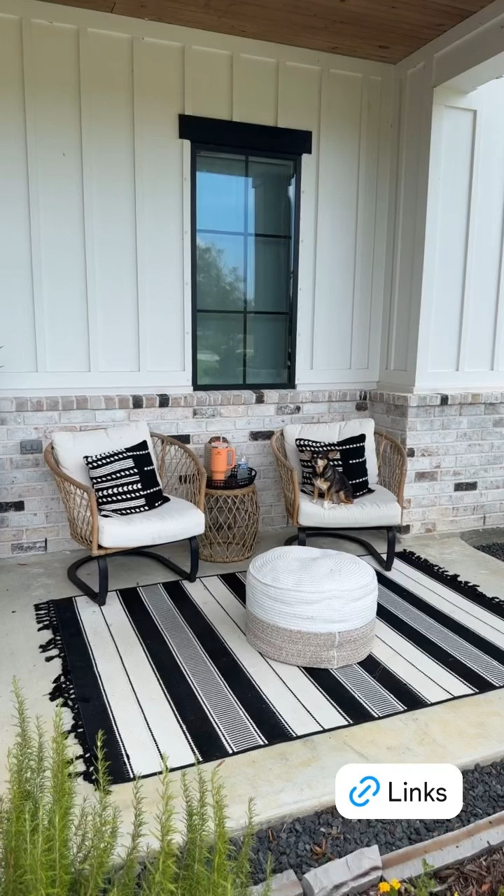 Front porch decor, porch furniture, patio furniture, tall planters, large door mat, outdoor planters, patio rug, Walmart patio, Walmart rug, Walmart home 

#LTKSeasonal #LTKVideo #LTKHome