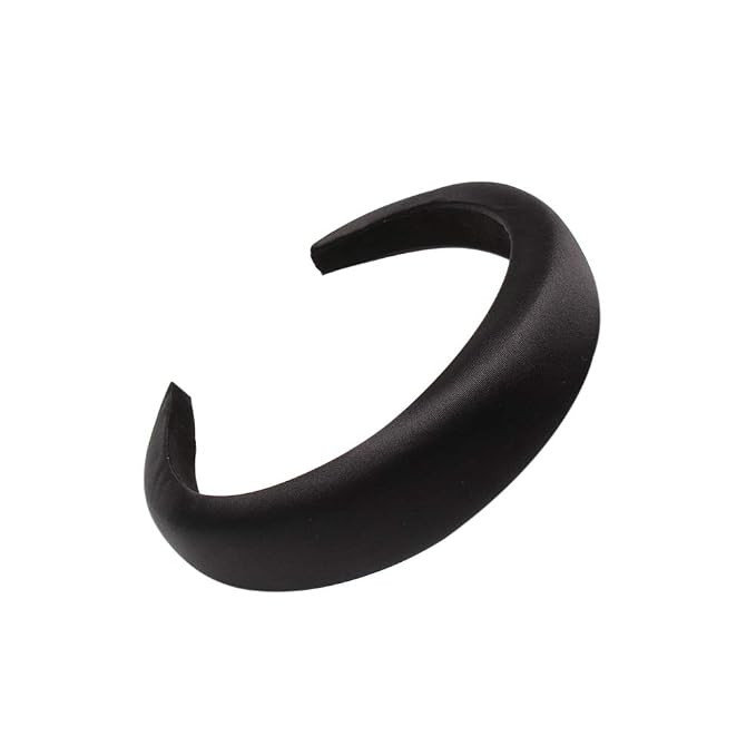 Satin Padded Headbands for Women Solid Plastic Thick Hair Hoop Girls Sponge Non-slip Hairbands Ha... | Amazon (US)