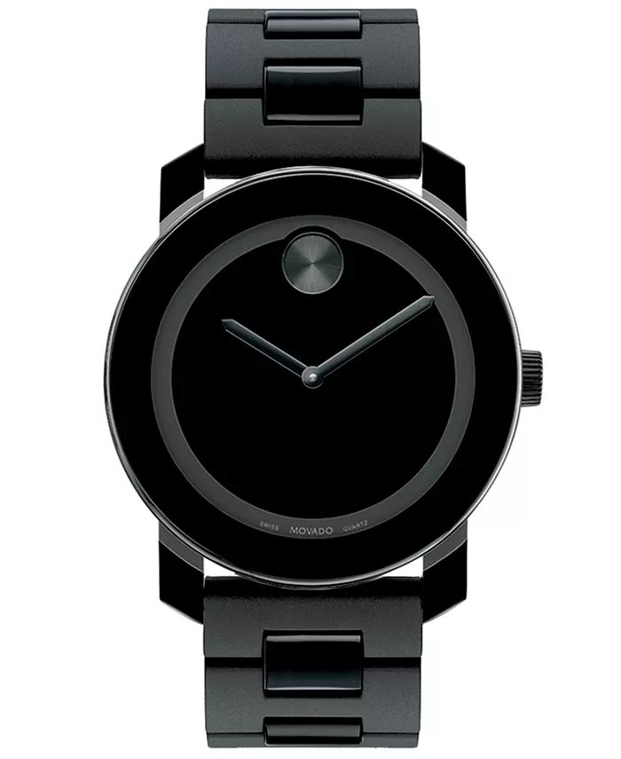 Unisex Swiss Bold Large Black Polymer Bracelet Watch 42mm 3600047 | Macy's