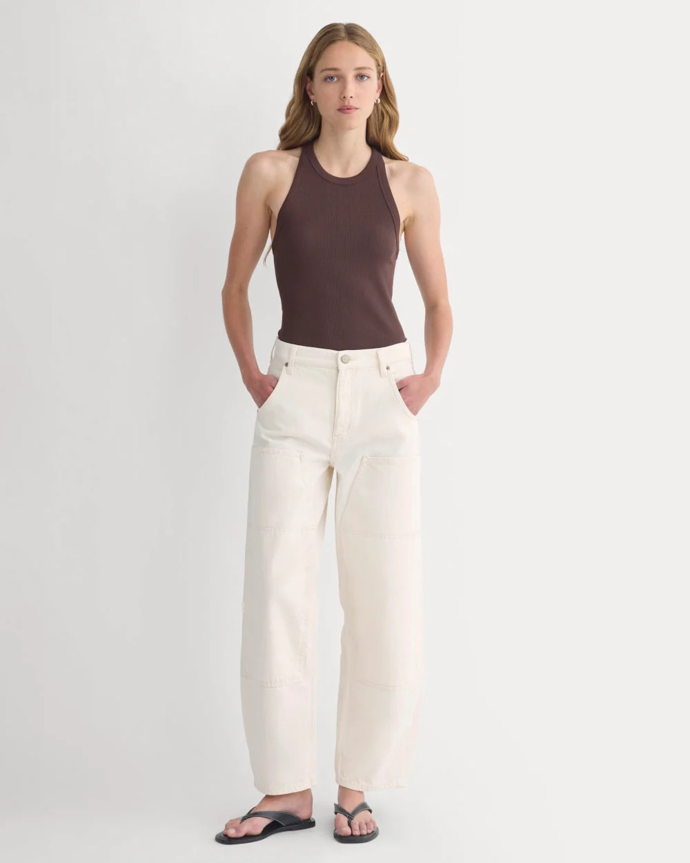 Everlane Pull-On Carpenter Jean In Ecru, Size 30 | Everlane