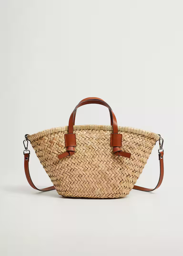 Double strap mini basket bag | MANGO (US)