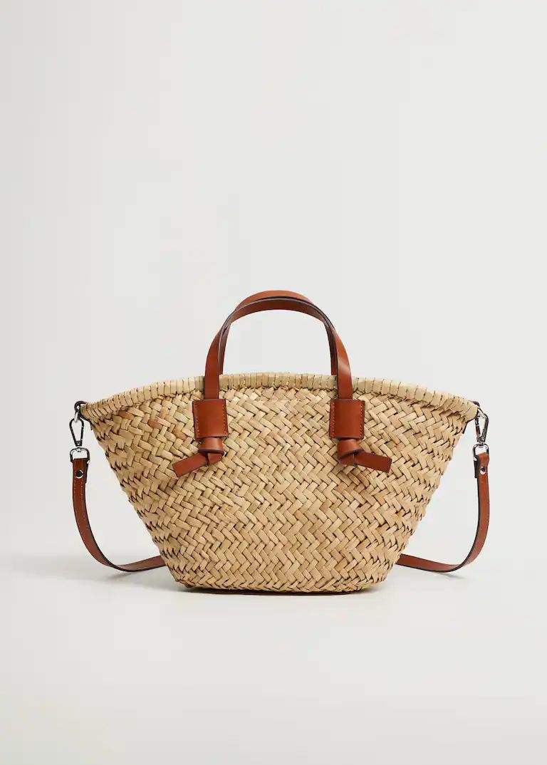 Double strap mini basket bag | MANGO (US)