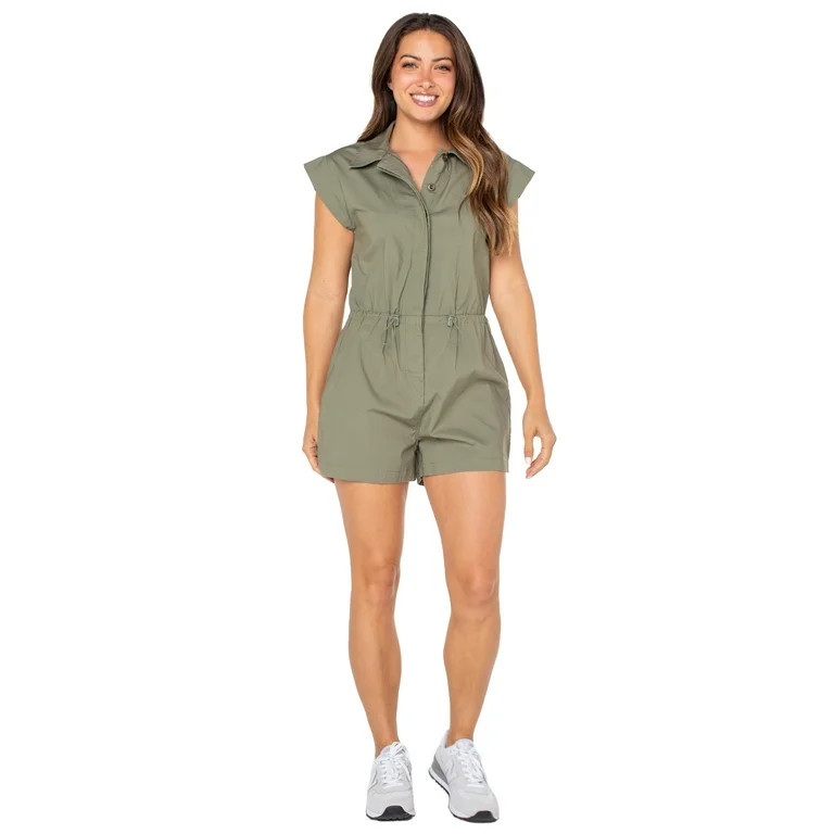 Celebrity Pink Juniors High Rise Poplin Romper | Walmart (US)