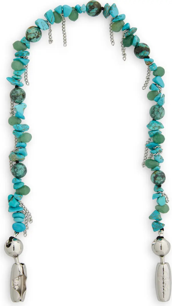 ossa Turquoise & Chain Fringe Wrist Strap For IPhone Case | Nordstrom | Nordstrom