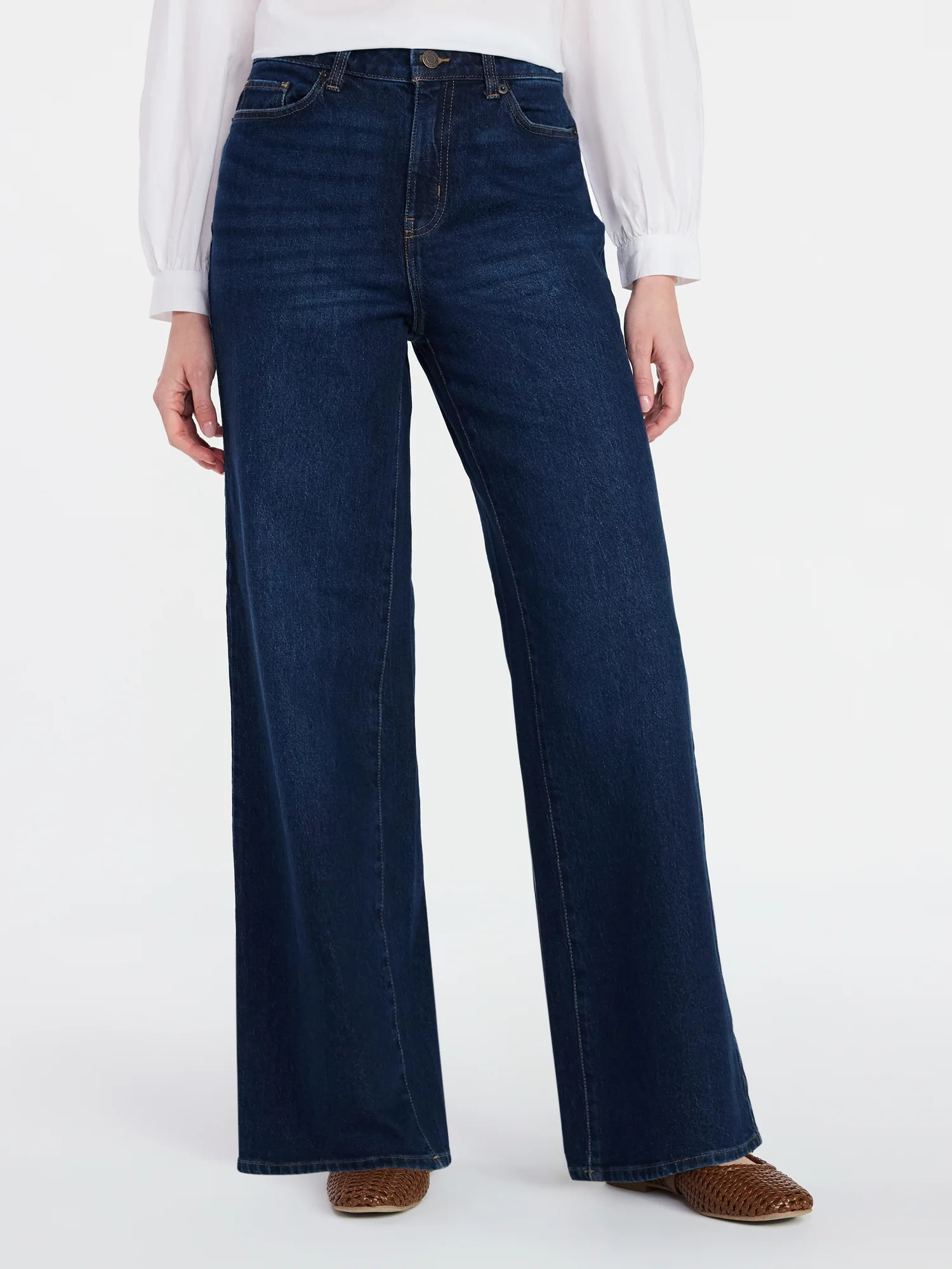 Time and Tru Women's Wide Leg Jeans, 31" Inseam, Sizes 0-20 | Walmart (US)