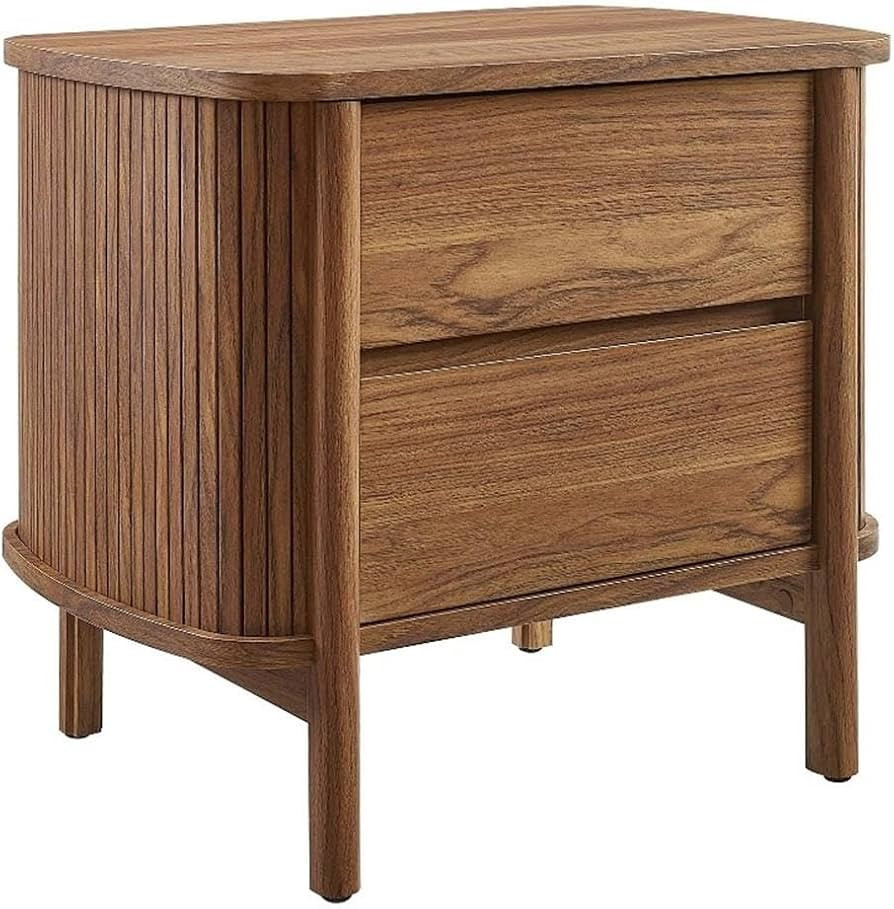 Modway Cadence Fluted 2-Drawer Nightstand in [Color] - Mid Century Modern Bedside with Storage - ... | Amazon (US)