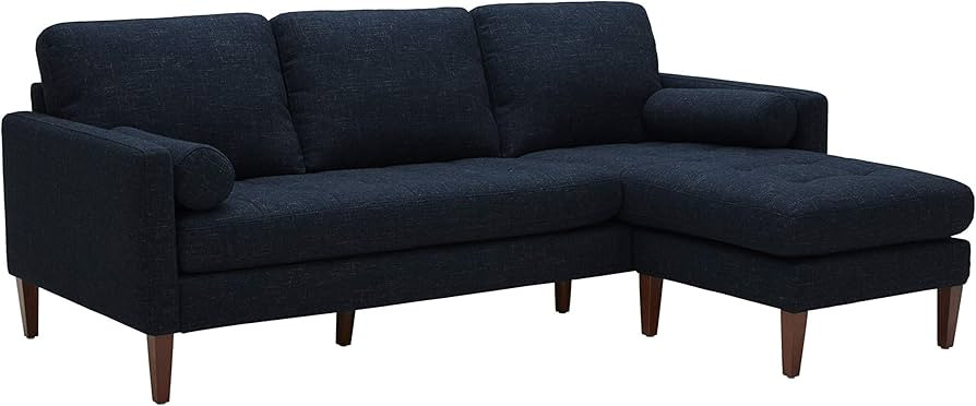 Amazon Brand – Rivet Aiden Mid-Century Modern Reversible Sectional Sofa (86") - Wathet Blue | Amazon (US)