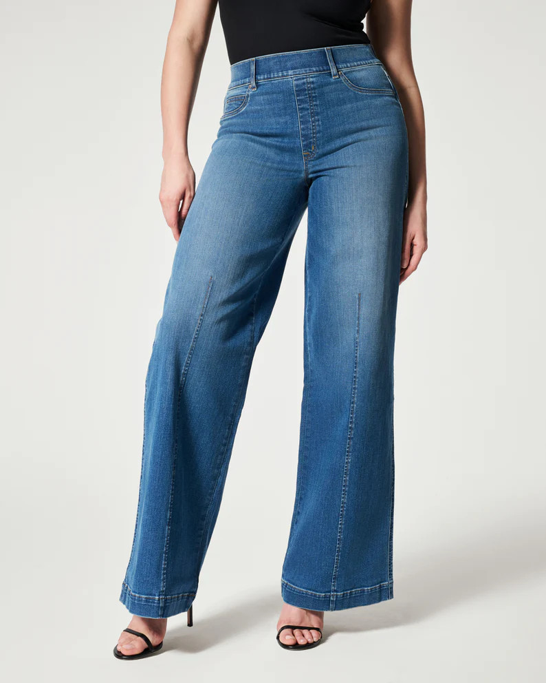 Seamed Front Wide Leg Jeans, Vintage Indigo | Spanx