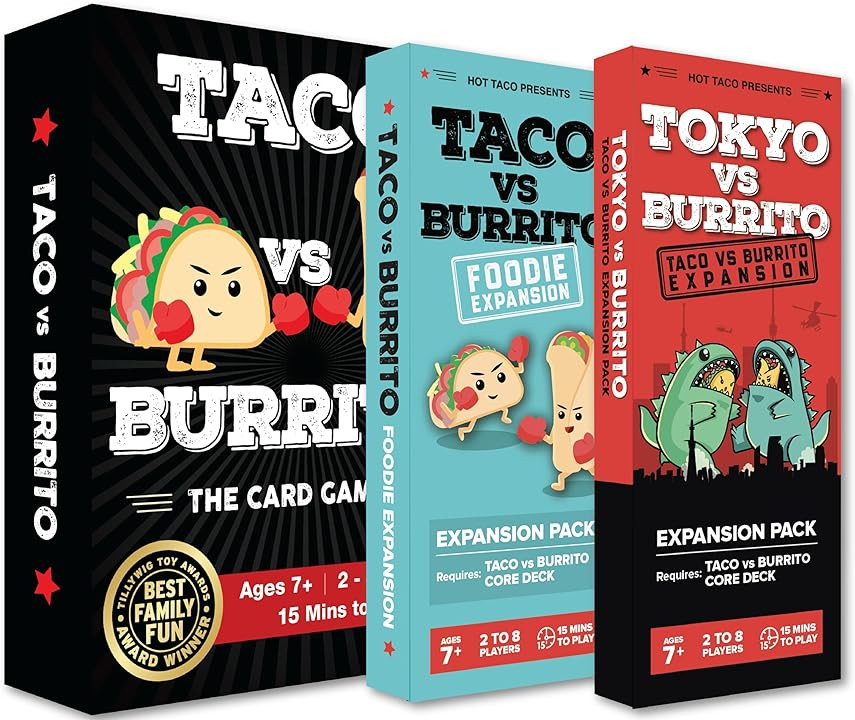 Taco vs Burrito + Foodie Expansion Bundle - The Wildly Popular Surprisingly Strategic Card Game - Perfect Party Game for Kids,... | Amazon (US)