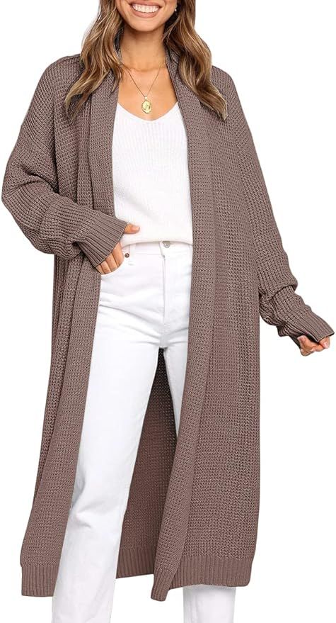 LILLUSORY Womens Long Cardigans Sweaters 2022 Fall Oversized Slouchy Knit Chunky Open Front Sweat... | Amazon (US)