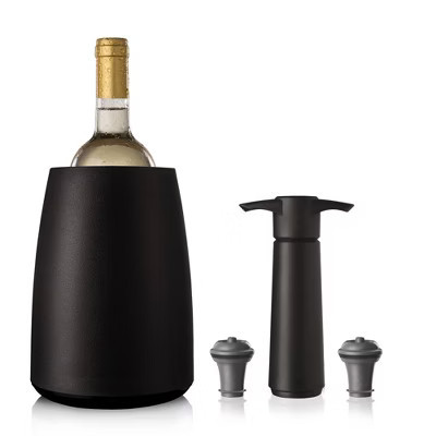 Vacu Vin Wine Chill and Preserve Bundle: ABS Barware Set, 5-Piece, Black, Spot Clean | Target