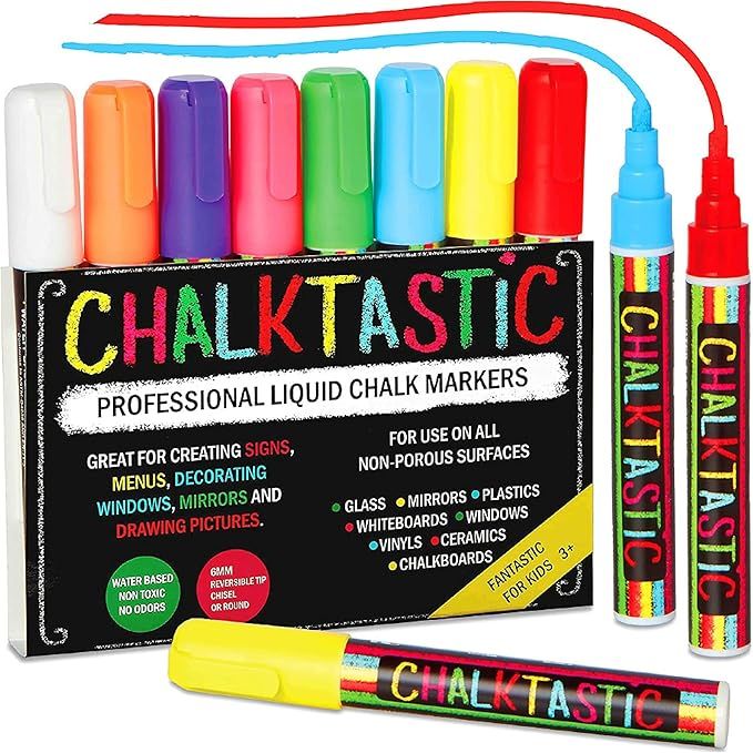 Chalk Markers by Fantastic CHALKTASTIC Best for Kids Art, Chalkboard Labels, Menu Board Bistro Bo... | Amazon (US)