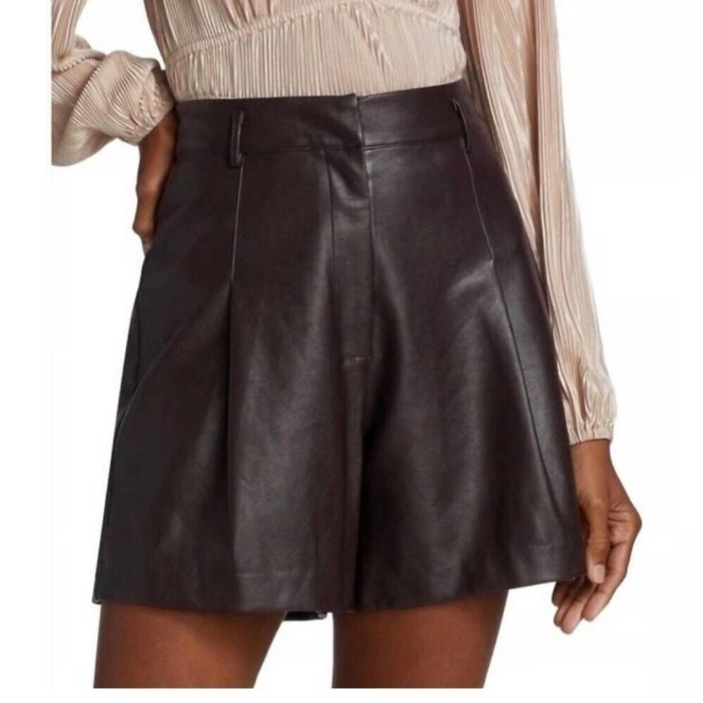 Astr Dark Brown Faux Leather Shorts size XS | Poshmark