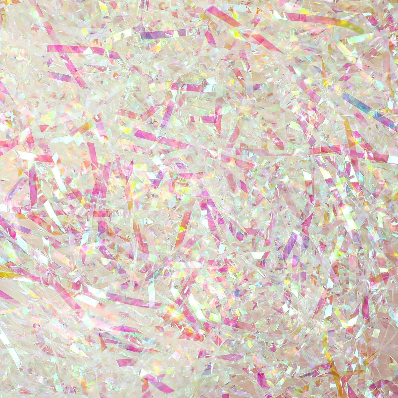 Jansun 7 Oz Iridescent Crinkle Grass, Sparkly Shredded Paper Filler Film Cut Grass Crinkle Confet... | Amazon (US)