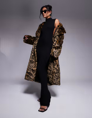 Azalea Wang Catty faux fur maxi coat in leopard | ASOS (Global)