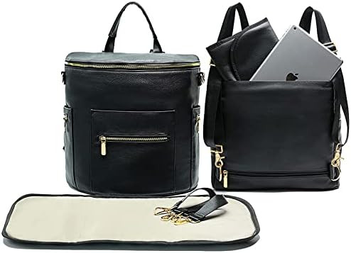 Diaper Bag Backpack Baby Diaper Bag by Miss Fong, Large Leather Diaper Bag Backpack with 16 Pocke... | Amazon (US)