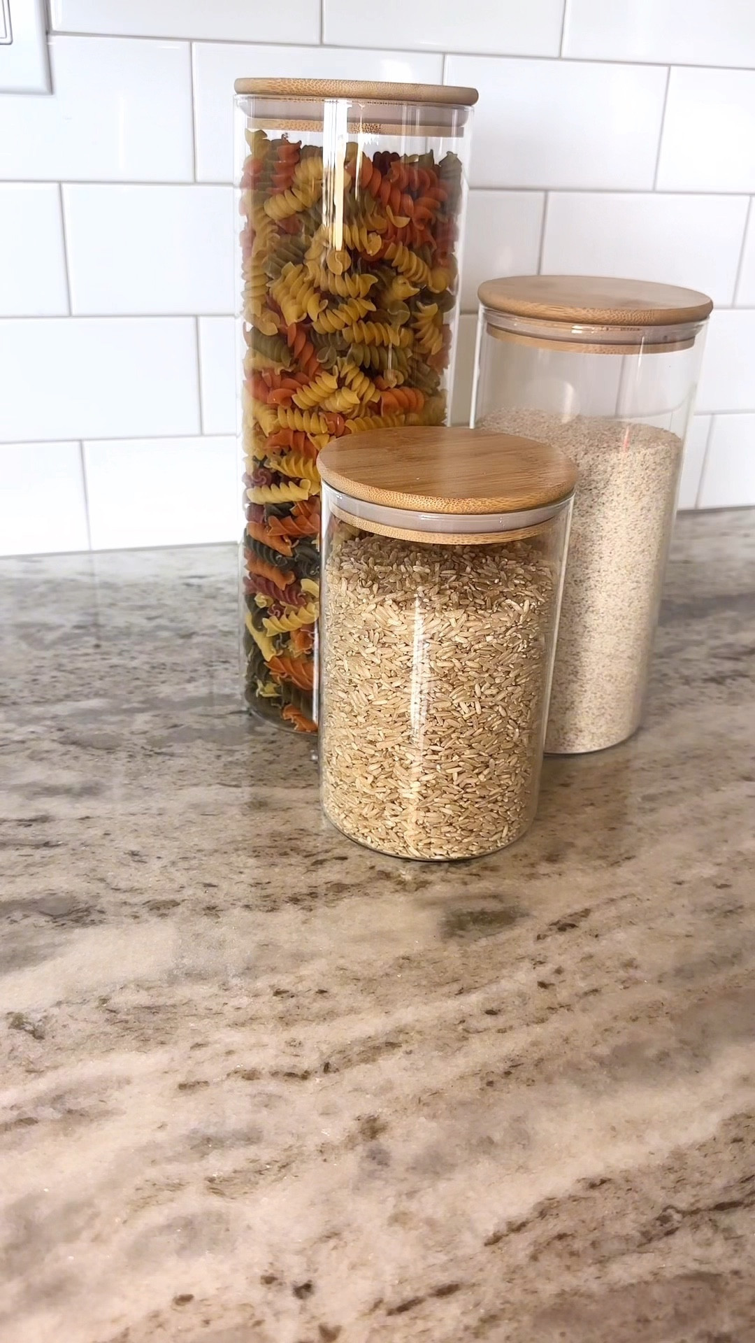 When you decide to orgnize and label your pantry, and you find jars that are so aesthetic looking you turn them into your kitchen countertop decor! Organized, functional, and Pinterest-worthy!! 🌟  

I chose to fill the jars with items we use often: Cream of Wheat, Brown Rice, and Pasta. The more texture and color, the better! 

#LTKHome #LTKWatchNow #LTKFindsUnder50