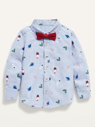 Holiday-Print Shirt and Tie Set for Toddler Boys | Old Navy (US)