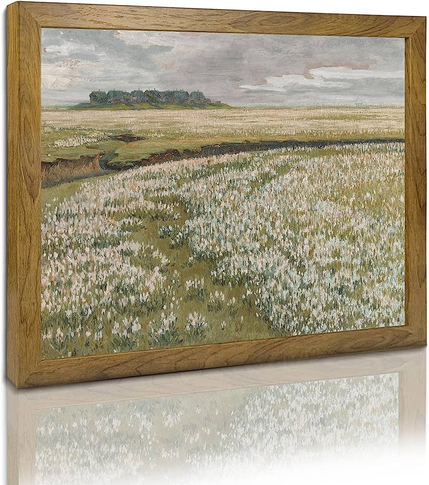 Spring Meadow Wall Art - Vintage Landscape Print， Framed Canvas Prints Wall Art Home Decor - Vi... | Amazon (US)