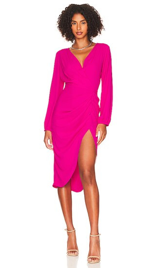 x REVOLVE Long Sleeve Roma Dress in Hot Pink | Revolve Clothing (Global)