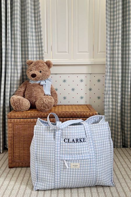 This personalized tote is a great sized carry-all! Would make for a great gift for a mama to be or friend. We brought it to the hospital when Clarke was born + are excited to use it more for travel this spring/summer. 

#LTKbaby