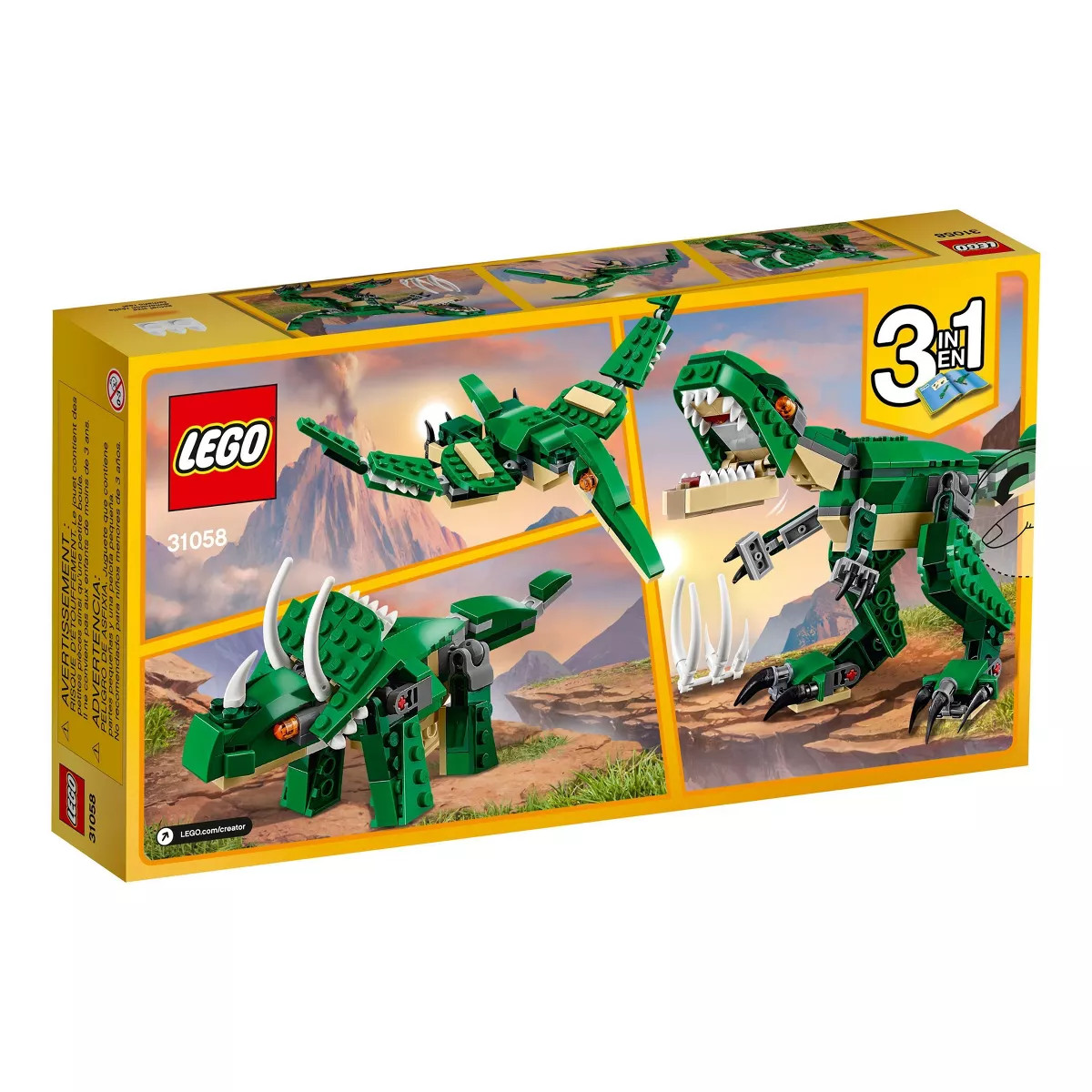 LEGO Creator 3 in 1 Mighty Dinosaurs Model Building Set 31058 | Target