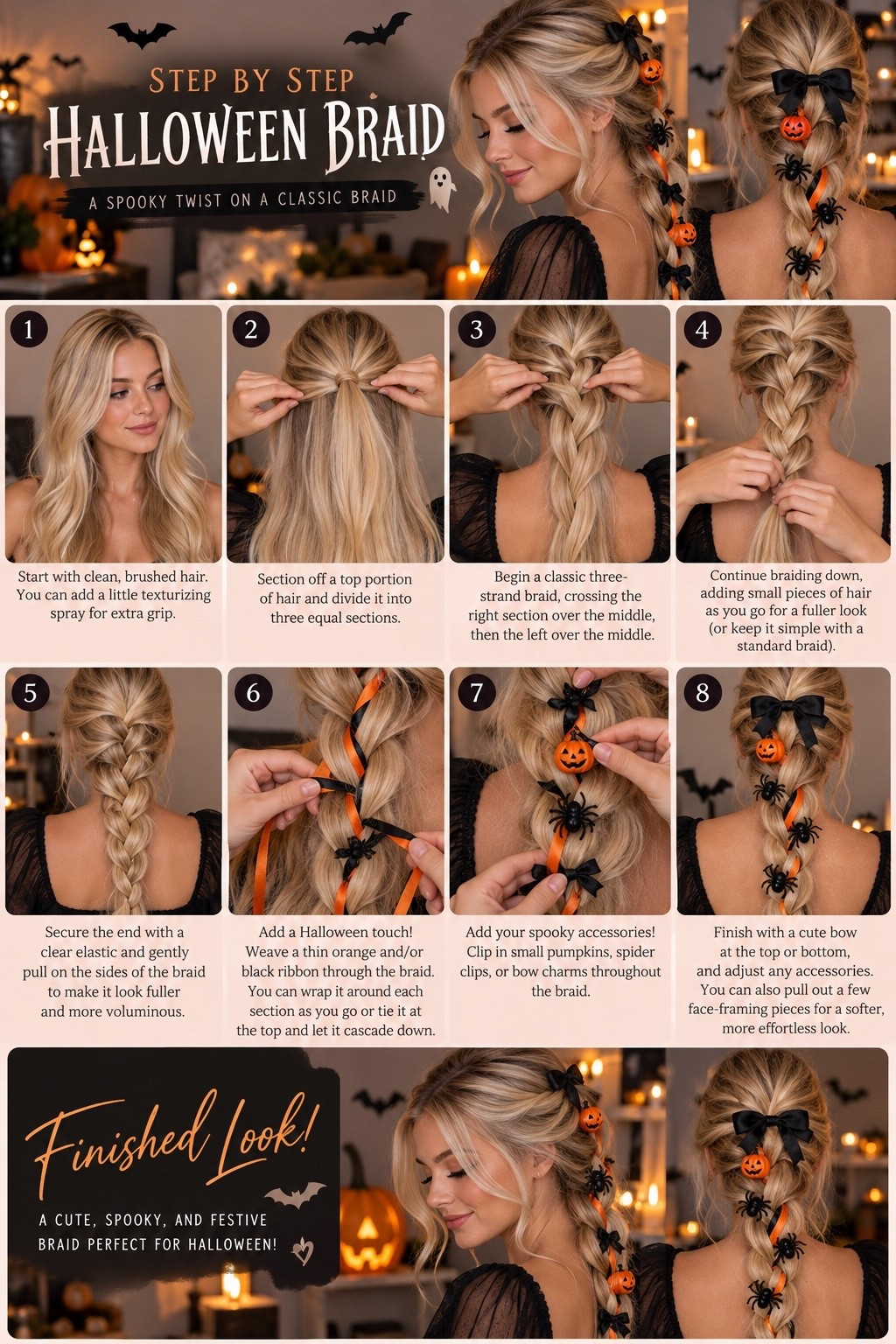 Halloween braid step-by-step tutorial