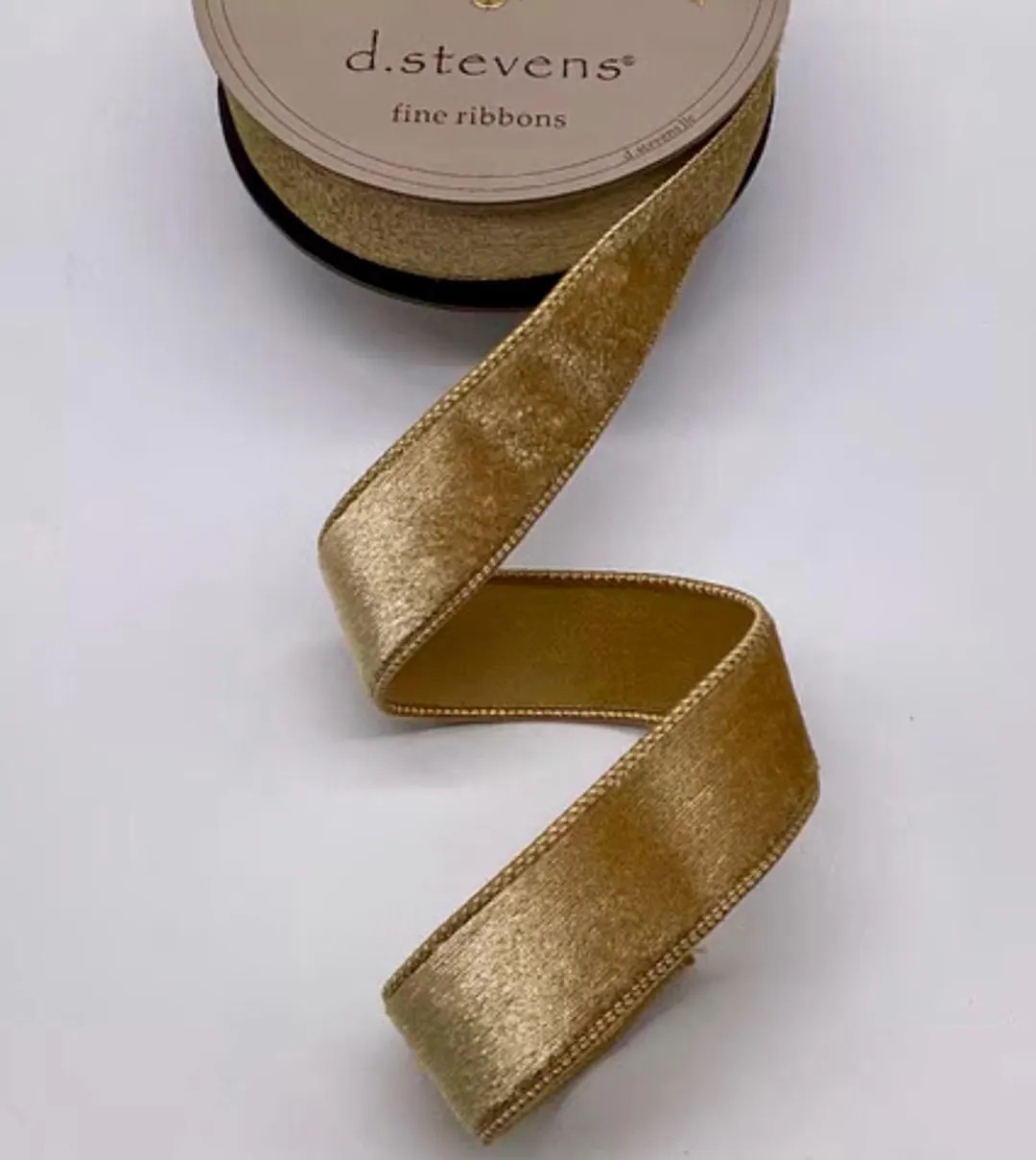 Gold Velvet Gold Dupion Fused Back D Stevens Wired Ribbon, 1.5 Inch, 10 Yards - Etsy | Etsy (US)