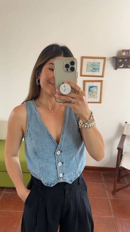 Favorite denim vest of the moment! 
Also these Abercrombie linen blend pant are the best! So comfy and chic! 
Vest size 20
Pants size 24 short

#LTKSeasonal #LTKfindsunder100 #LTKstyletip