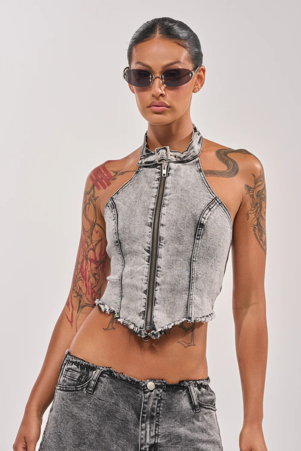 BREAK UP WITH HIM DENIM TOP | AKIRA