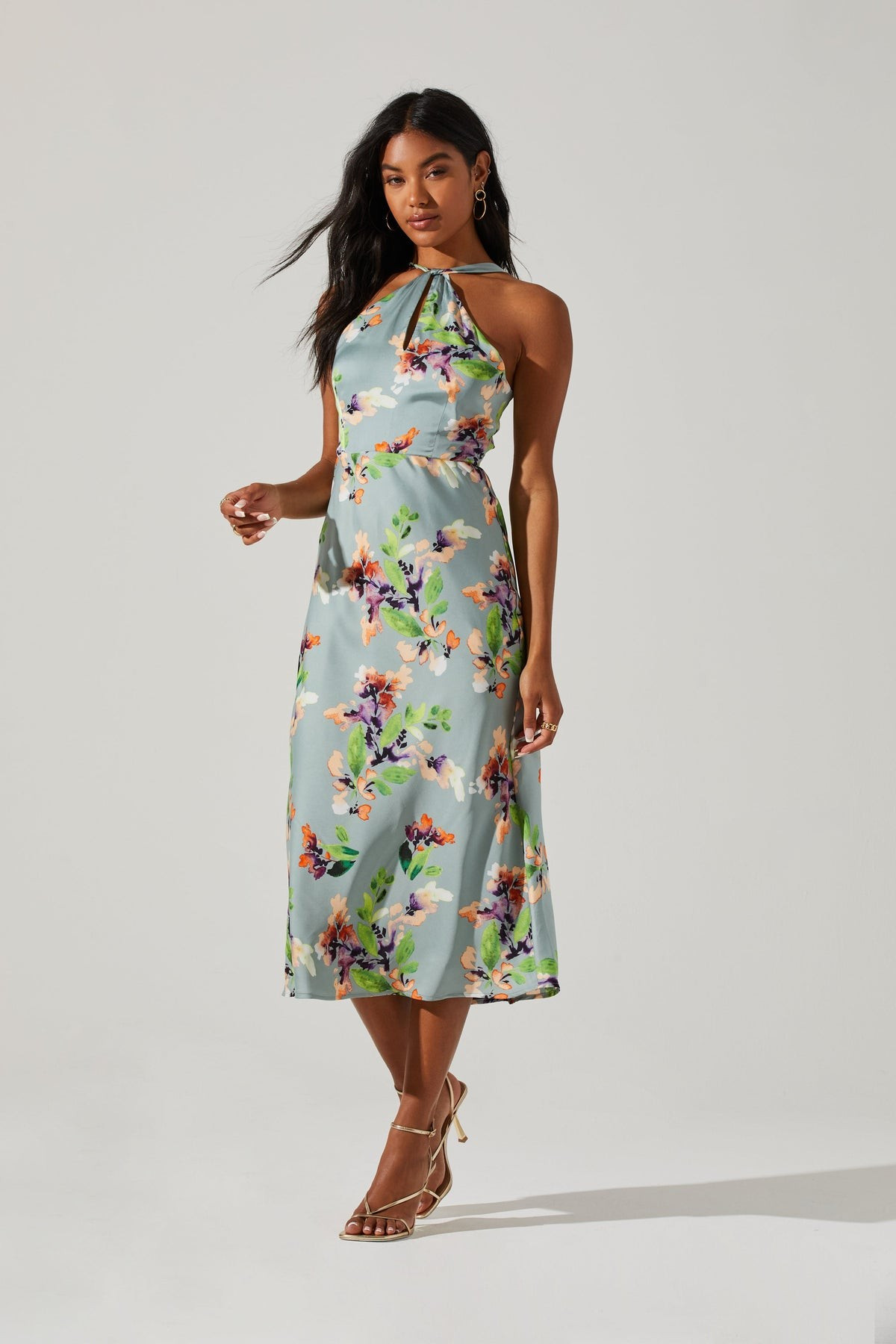 Sandrine Floral Halter Midi Dress | ASTR The Label (US)