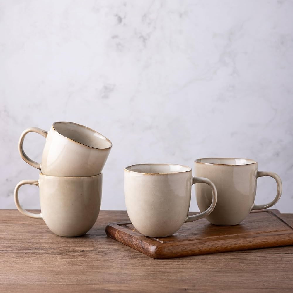 AmorArc 12oz Coffee Mugs, Ceramic Coffee Mugs set of 4 for Man, Woman, Dad, Mom, Modern Coffee Mu... | Amazon (US)