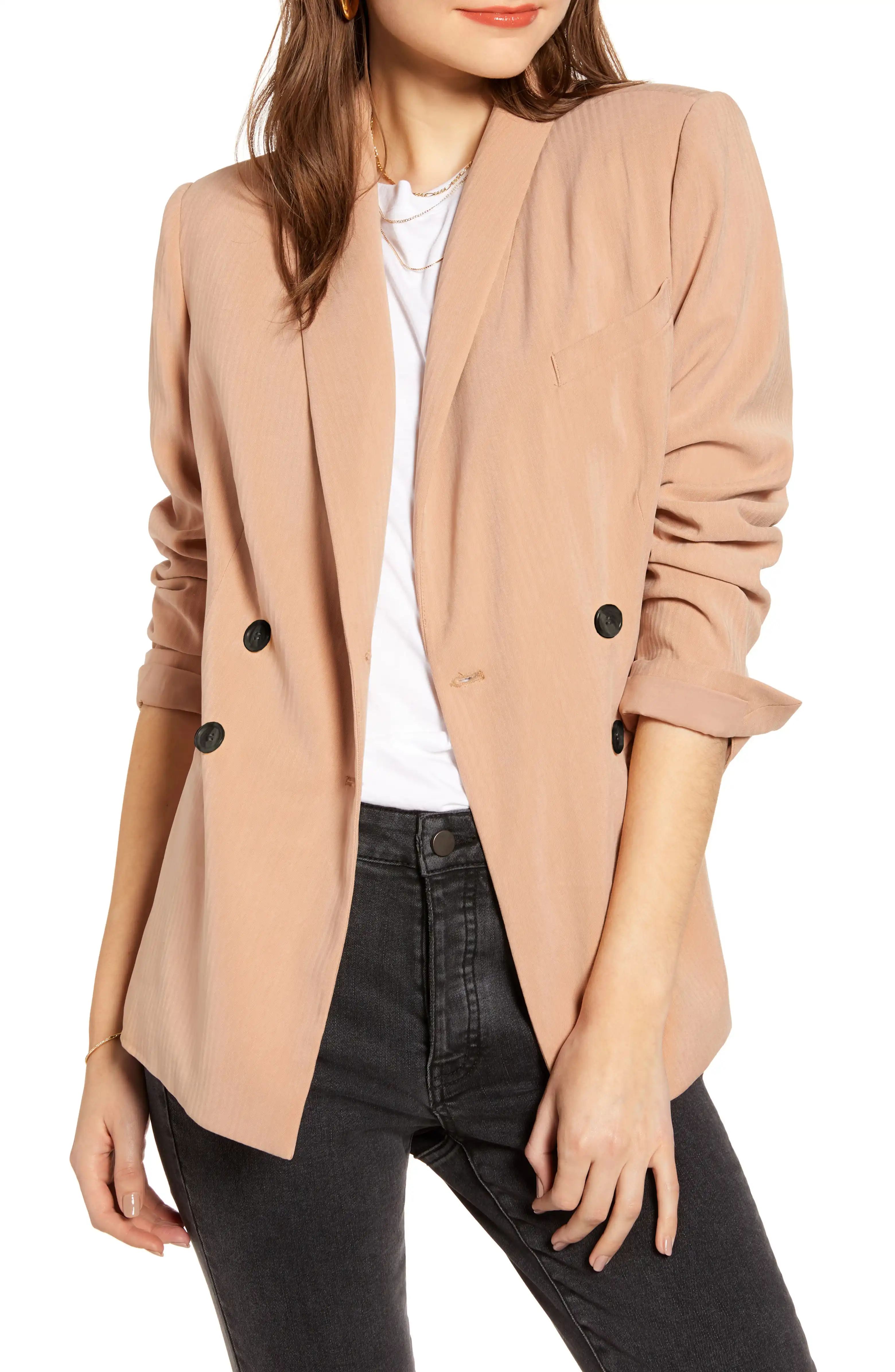Drapey Double Breasted Blazer | Nordstrom