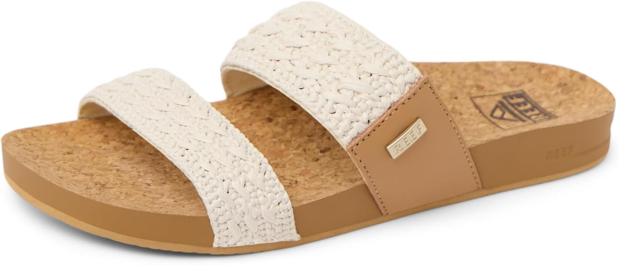 REEF Cushion Vista Women's Fashion Slide Sandal, Vegan Leather Strap, Ultra Soft Cushion Footbed | Amazon (US)
