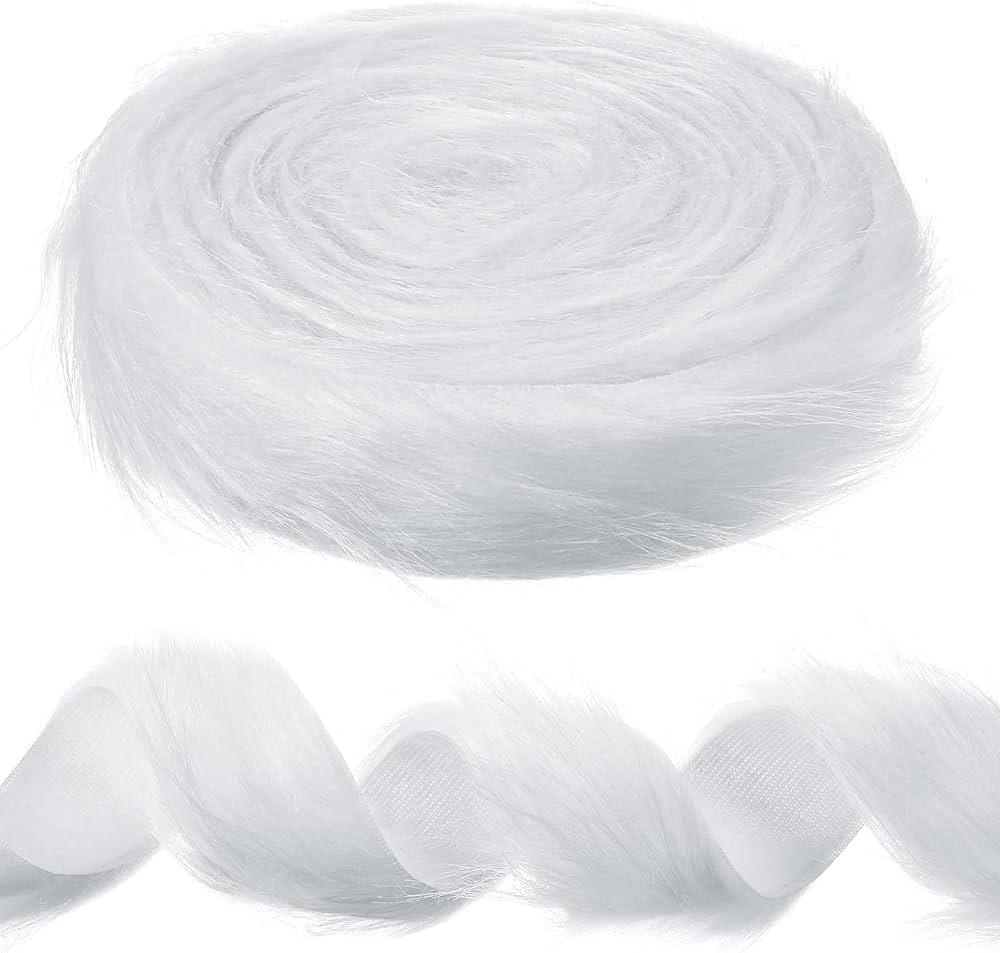 Christmas Faux Fur Ribbon Faux Fur Ribbon Trim Faux Fur Fabric Roll Winter Holiday Garland Orname... | Amazon (US)