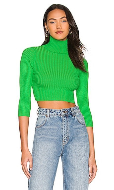 Milenka Crop Sweater in Green | Revolve Clothing (Global)