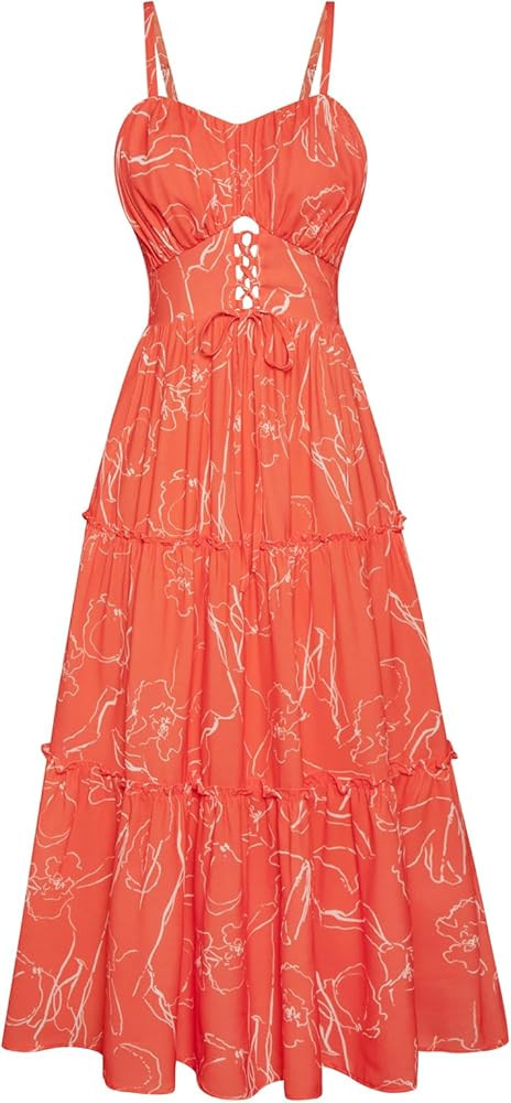 GRACE KARIN Women's Summer Floral Dress 2026 Spaghetti Strap Smocked Tiered Casual Boho Maxi Long... | Amazon (US)