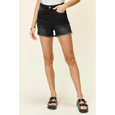 Judy Blue Full Size Tummy Control Fray Hem Shorts | Target