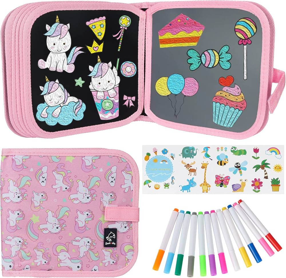 Erasable Book Doodle Set for Kids,Magic Drawing Book for Kids,Reusable Drawing Book 12 Watercolor... | Amazon (US)