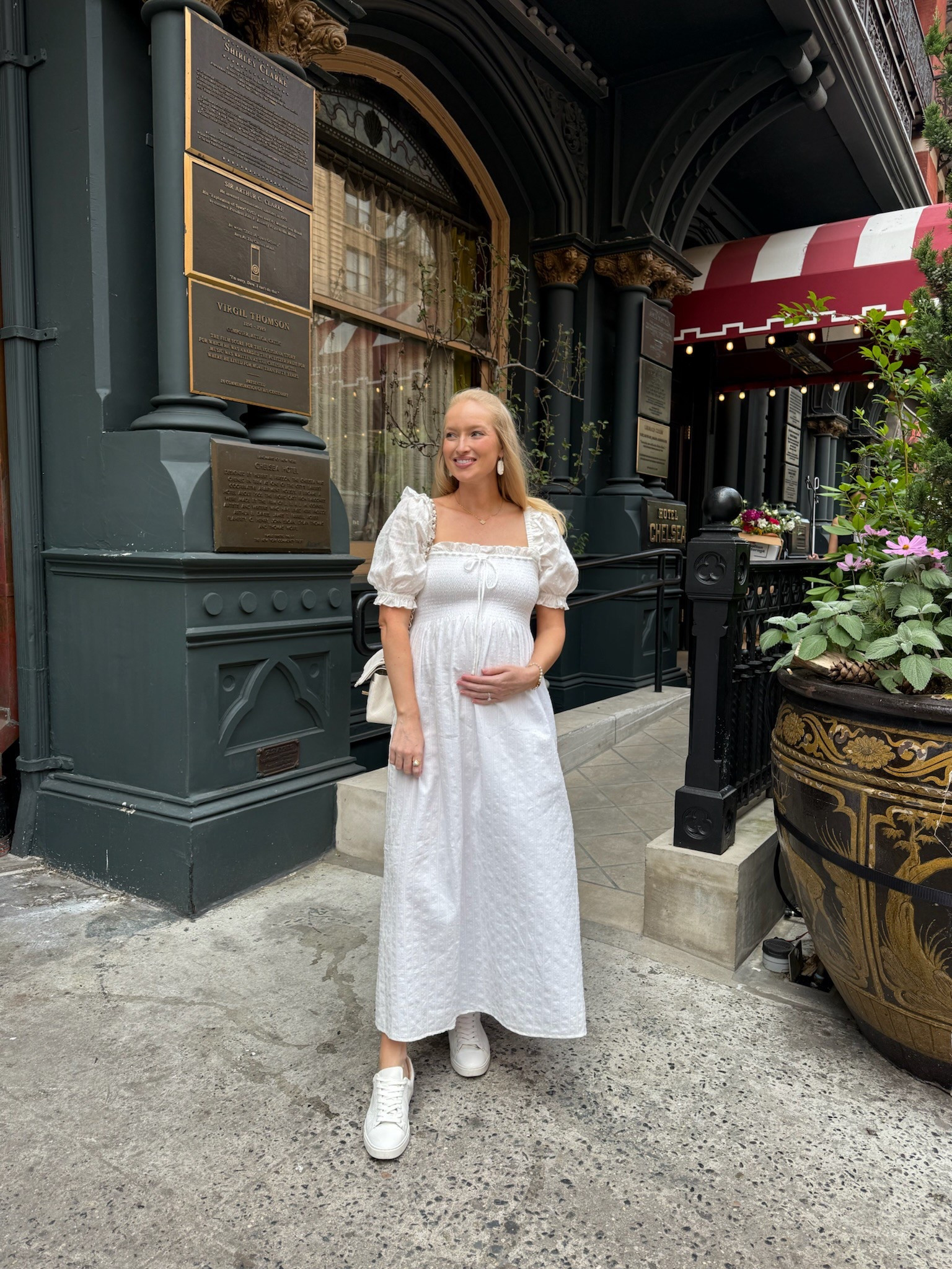 This is one of the most comfortable dresses. I wore it all day walking around NYC. Spring dresses // bump // summer dresses // bump friendly dresses // daytime dresses // brunch dresses // white dresses 

#LTKSummerEdit #LTKBump #LTKSeasonal
