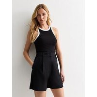 New Look Black Linen Blend Tailored Shorts, Black, Size 10, Women | Very (UK)