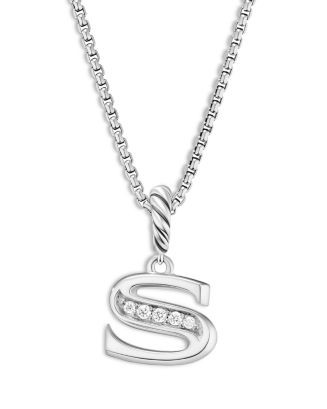 David YurmanPavé Initial Pendant Necklace in Sterling Silver with Diamond, 16"4.7 (7) | Bloomingdale's (US)
