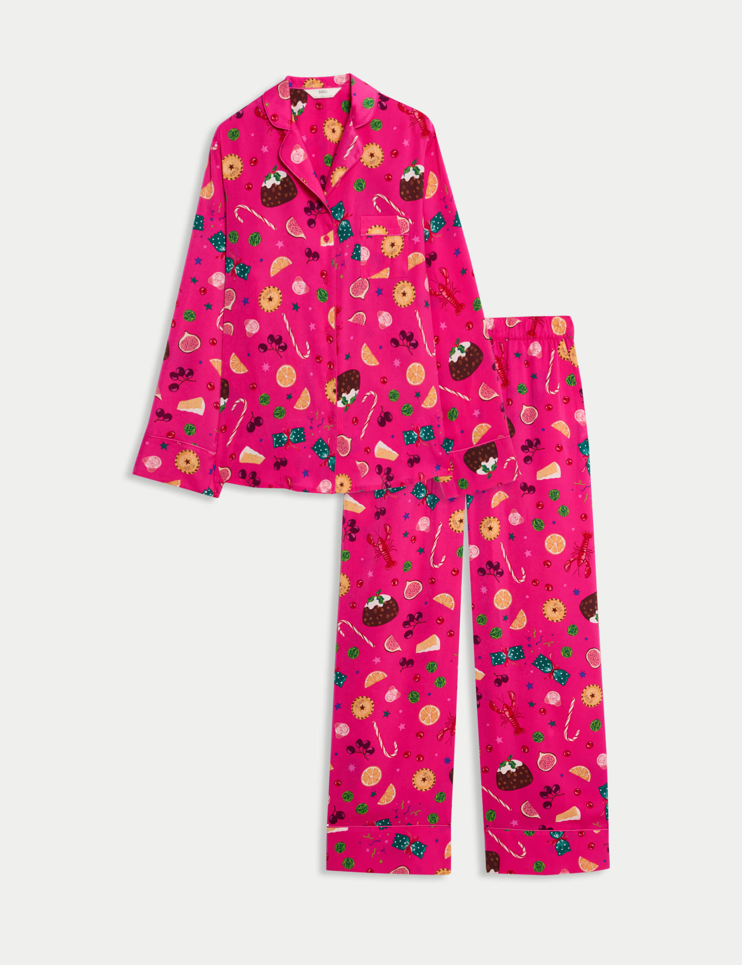 Satin Christmas Food Pyjama Set | Marks & Spencer (UK)