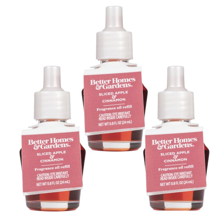 Better Homes & Gardens Aroma Accents Oil Refill 24 mL (3-Pack), Sliced Apple Cinnamon - Walmart.c... | Walmart (US)