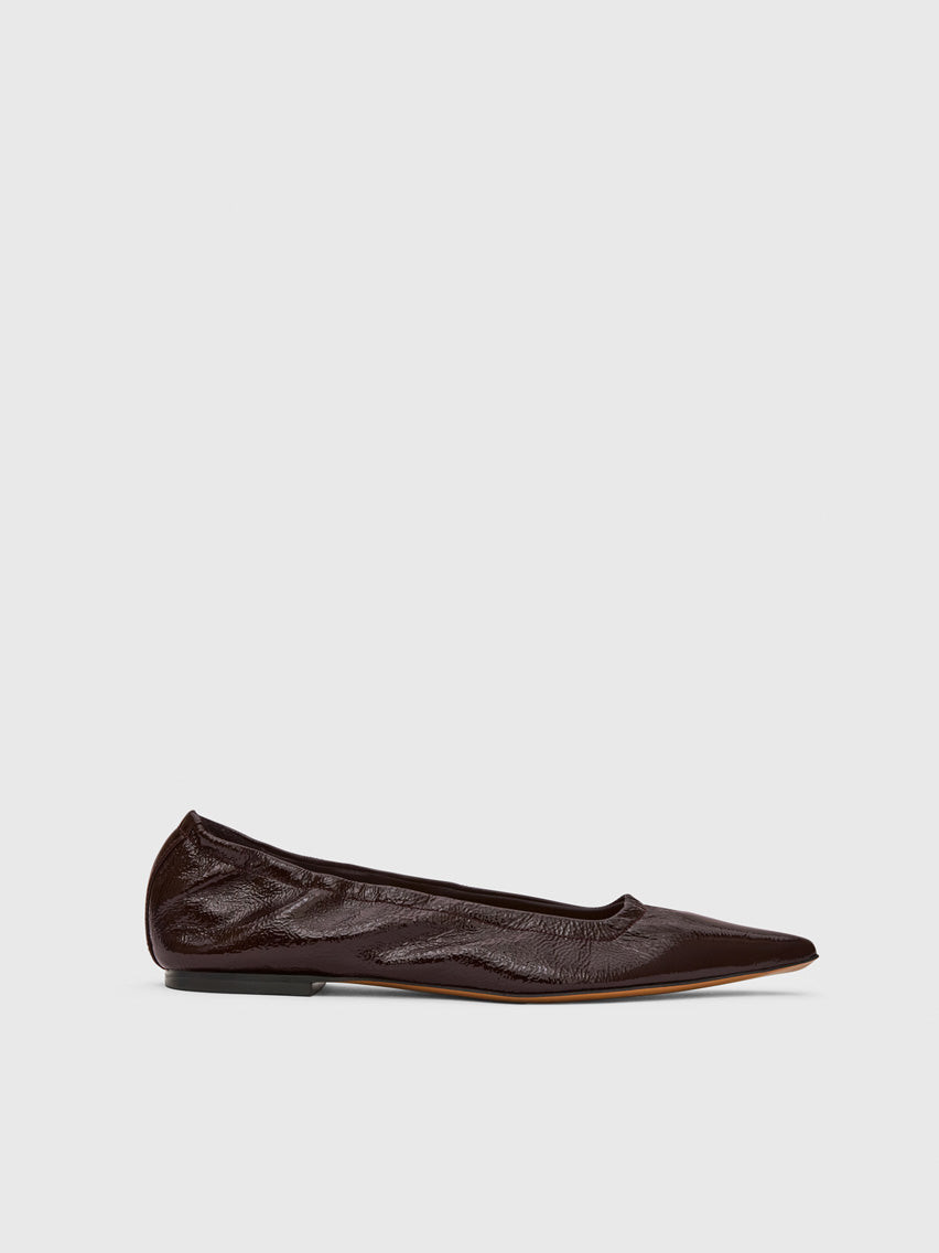 Aprica Walnut Naplak Leather Ballet flats | ATP Atelier | Official Site | ATP Atelier